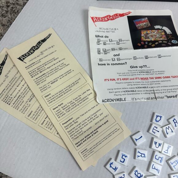 Acronymble Vintage Boardgame Board Game 1991 Acronymwits Inc - Picture 10 of 11